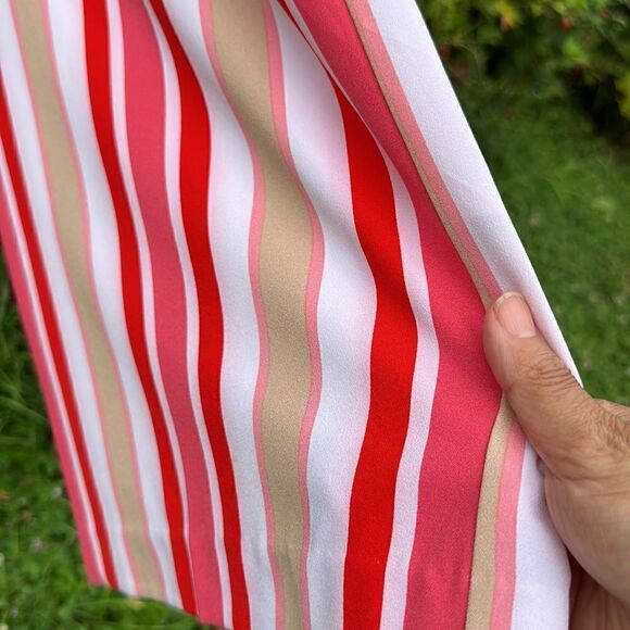 🦋 ⭐️HOST PICK⭐️7AVENUE STUDIO DESIGN NY Red tan & White Striped Flare Pants SZ 6 - Picture 10 of 15